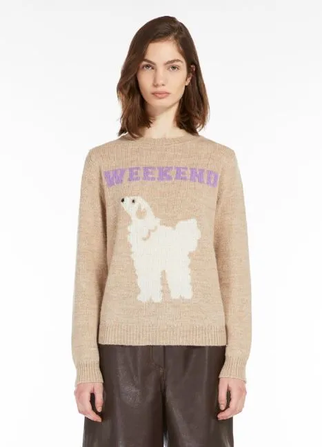 -Max Mara Weekend Maglia intarsiata in alpaca e lana OMBROSA Sabbia