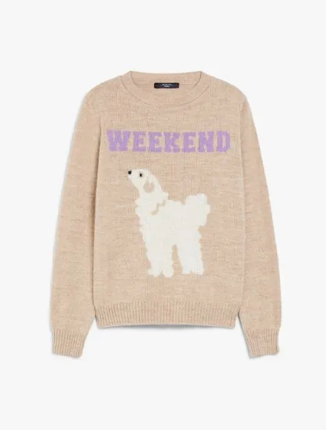 -Max Mara Weekend Maglia intarsiata in alpaca e lana OMBROSA Sabbia