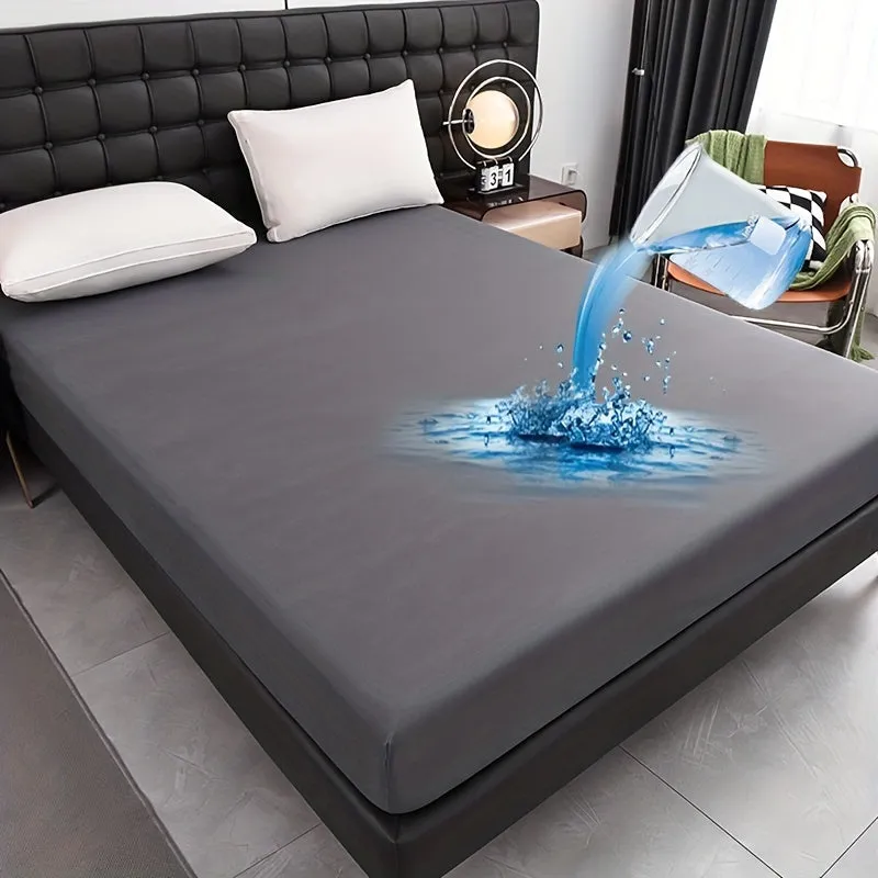 1pc Lenzuolo Impermeabile, Morbido Comodo Traspirante Coprimaterasso In Tinta Unita, Per Camera Da Letto Ospiti Dormitorio Hotel