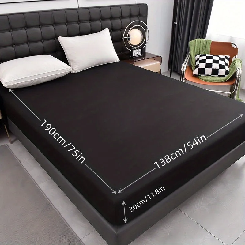 1pc Lenzuolo Impermeabile, Morbido Comodo Traspirante Coprimaterasso In Tinta Unita, Per Camera Da Letto Ospiti Dormitorio Hotel