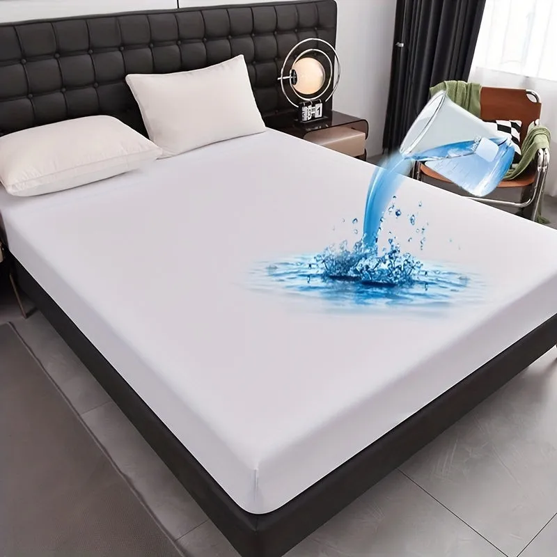 1pc Lenzuolo Impermeabile, Morbido Comodo Traspirante Coprimaterasso In Tinta Unita, Per Camera Da Letto Ospiti Dormitorio Hotel