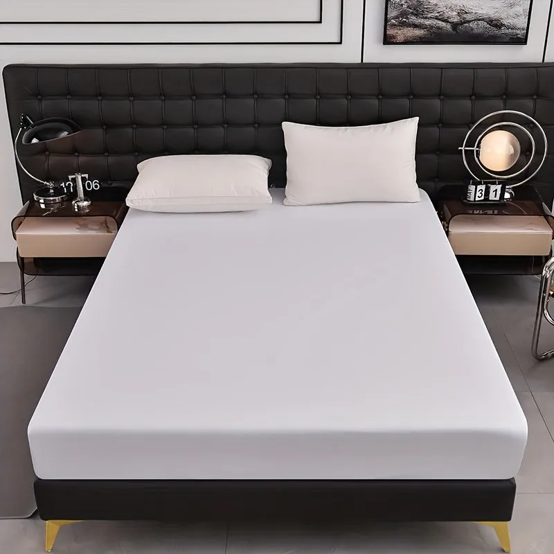 1pc Lenzuolo Impermeabile, Morbido Comodo Traspirante Coprimaterasso In Tinta Unita, Per Camera Da Letto Ospiti Dormitorio Hotel