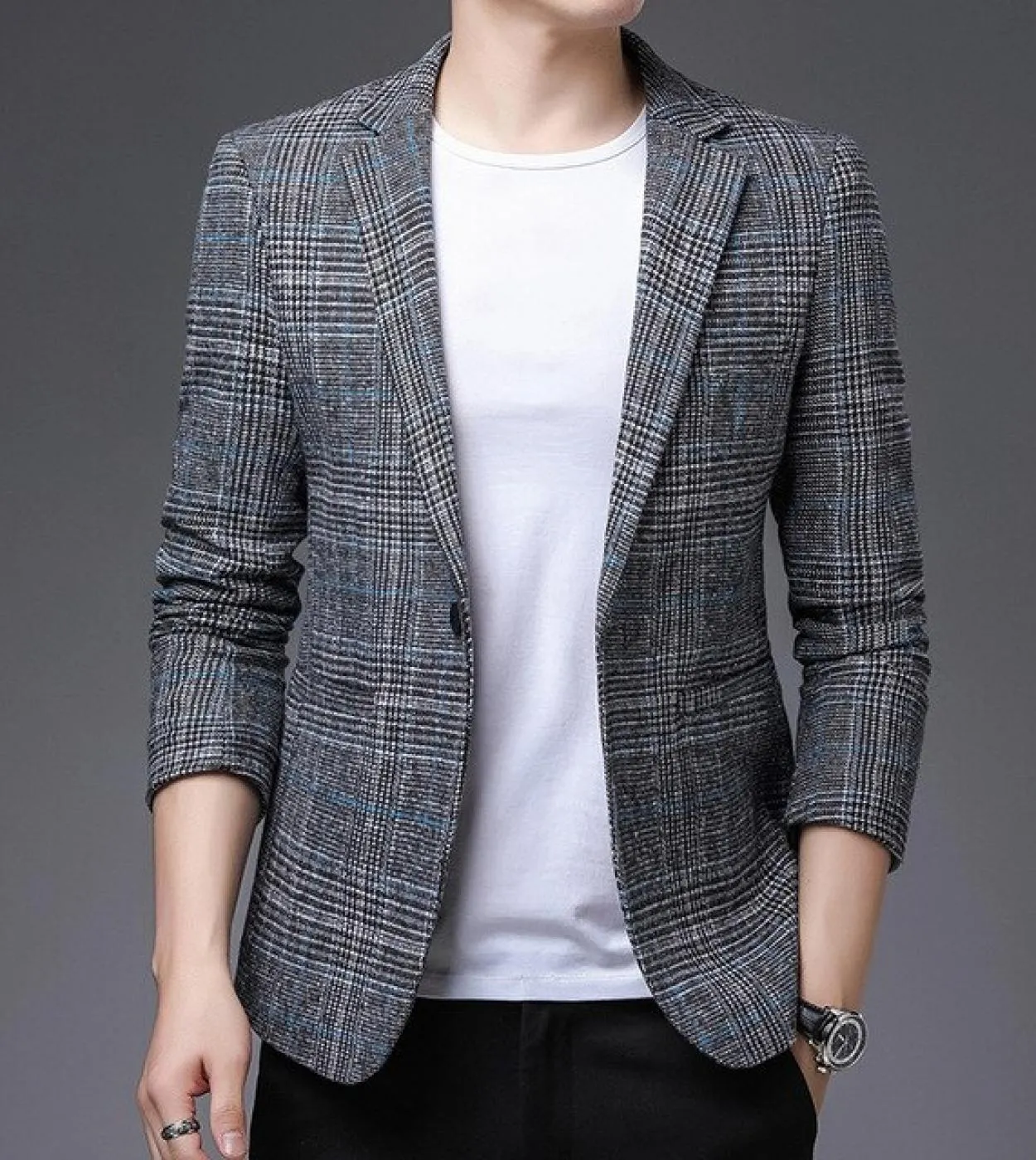 2022 moda nuovi uomini casual boutique business slim plaid pied de poule abito formale blazer giacca abito coatblazers
