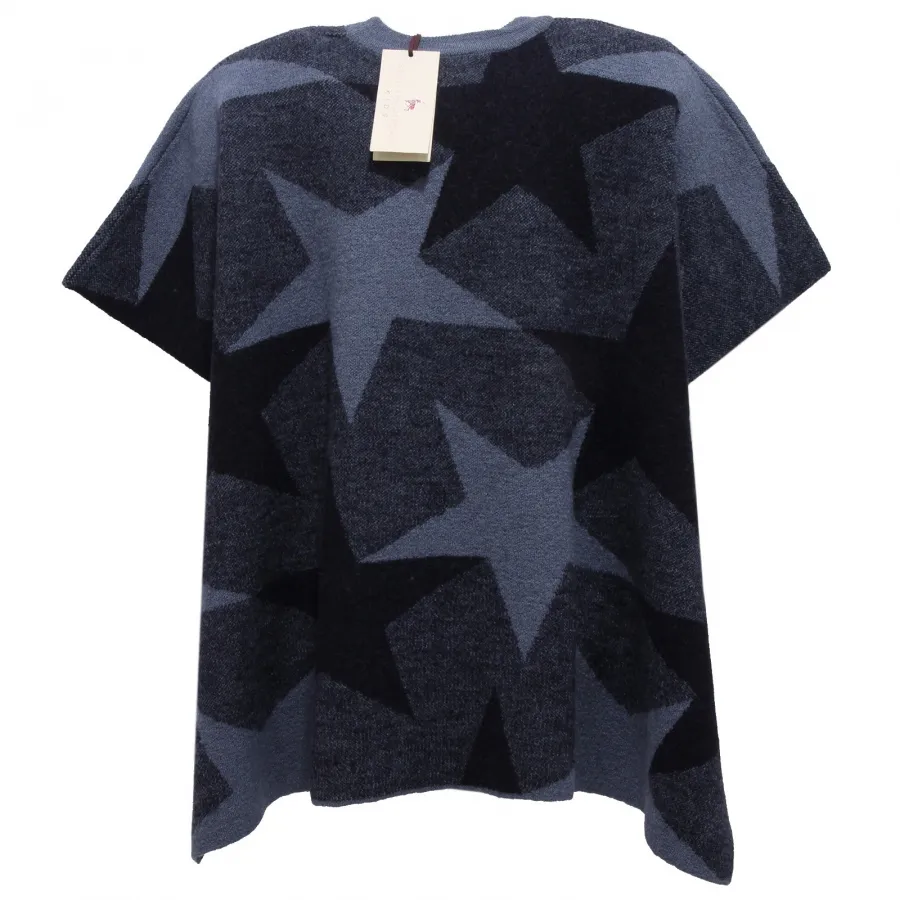 2909Z cappa mantella bimba GIRL STELLA McCARTNEY KIDS wool blue sweater cloak