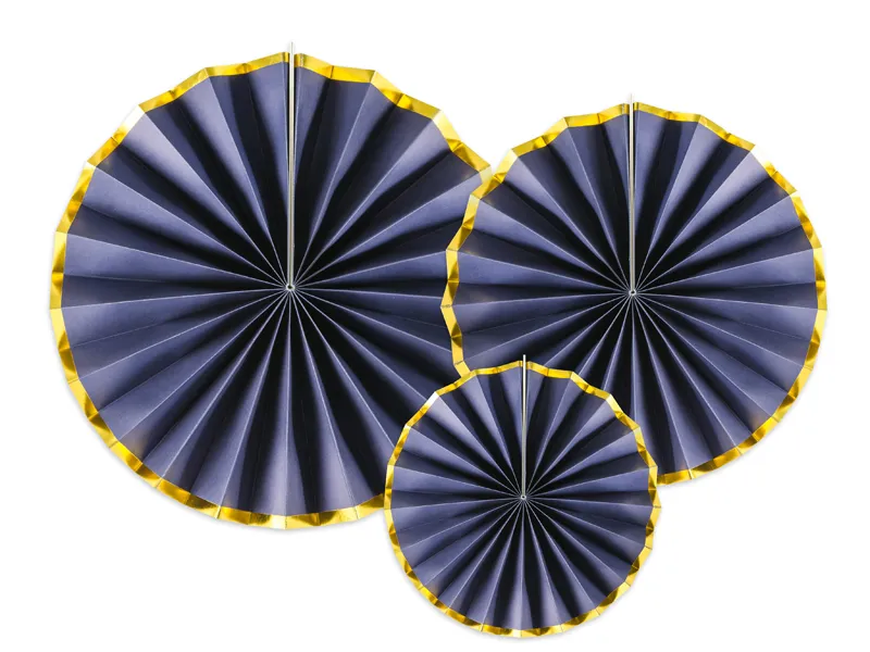 3 rosette di carta blu notte