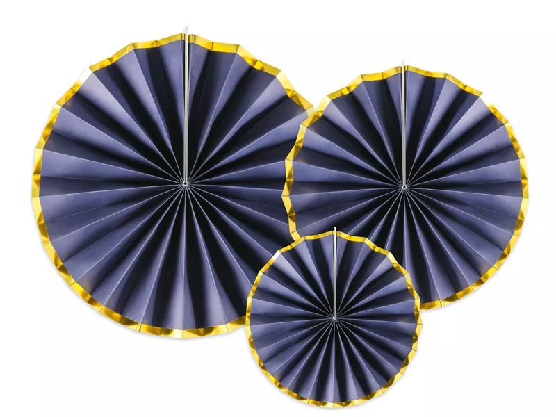 3 rosette di carta blu notte