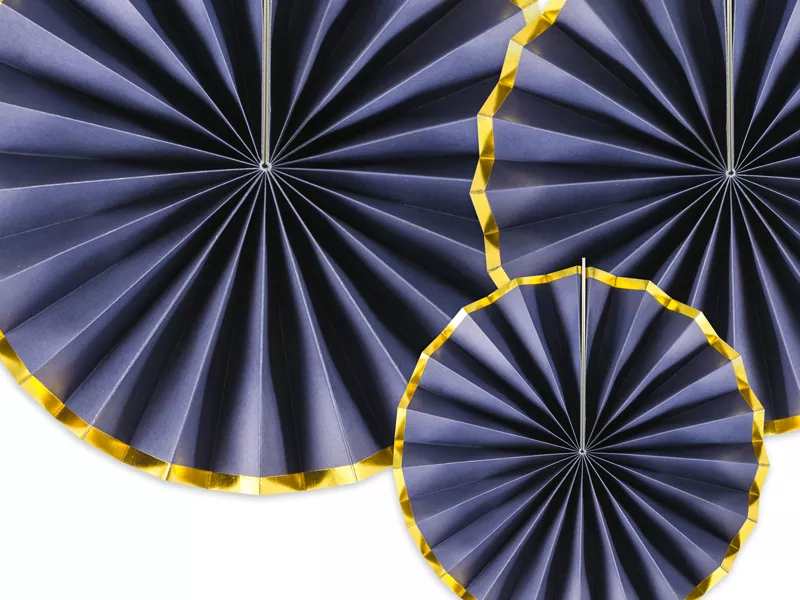 3 rosette di carta blu notte