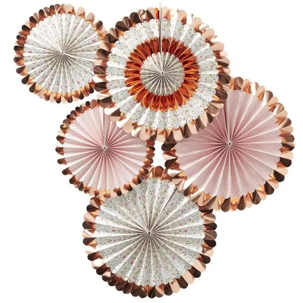 5 rosette floreali rosa oro
