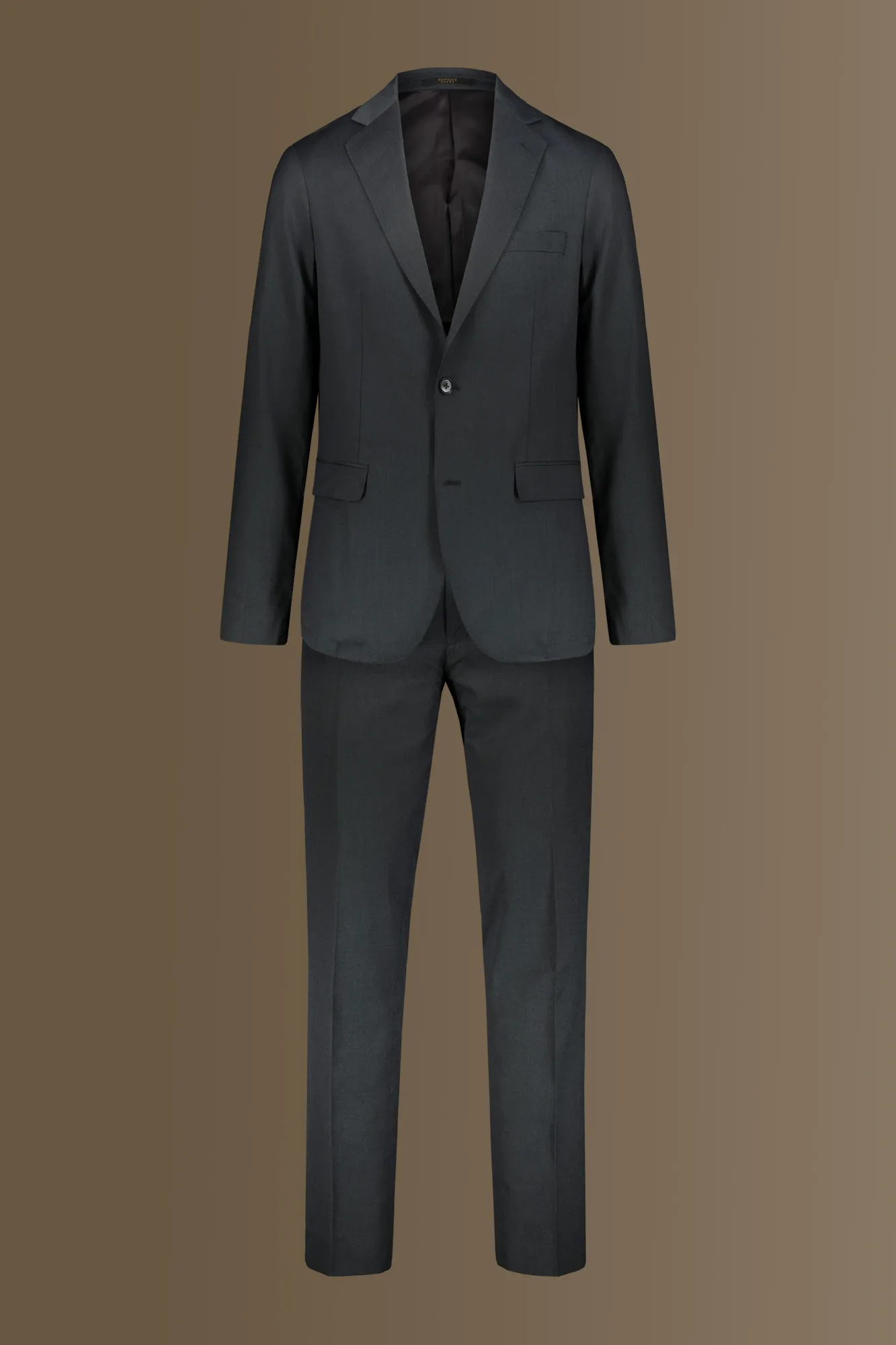 Abito uomo monopetto con pantalone senza pinces tessuto microfantasia