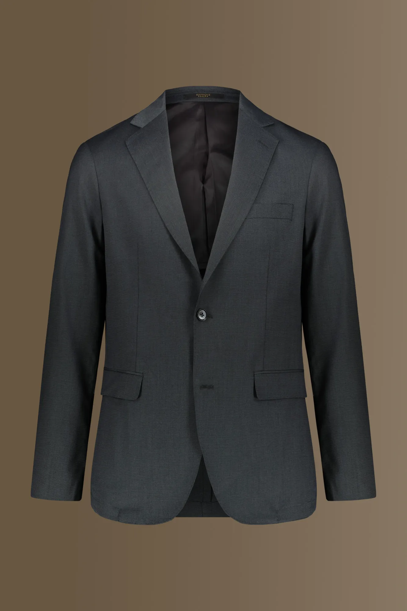 Abito uomo monopetto con pantalone senza pinces tessuto microfantasia