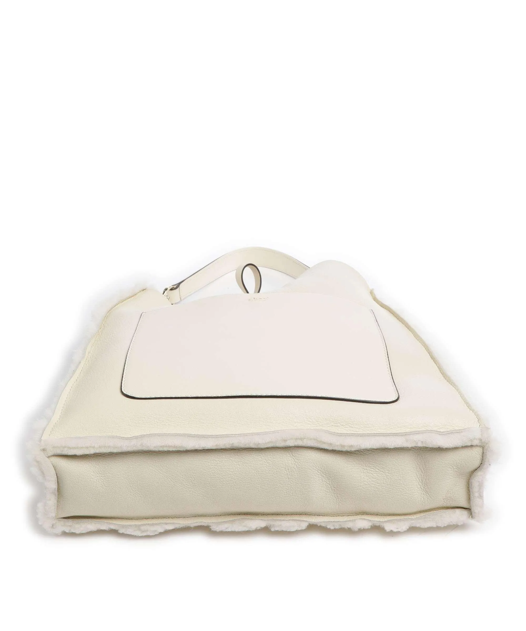  Abro Shearling Raquel Borsa hobo pelle di vacchetta grana avorio  