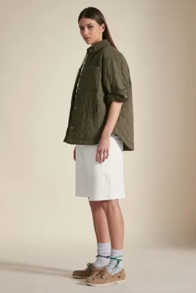 ARIES – Giacca-camicia verde militare con trapunta a cipolla