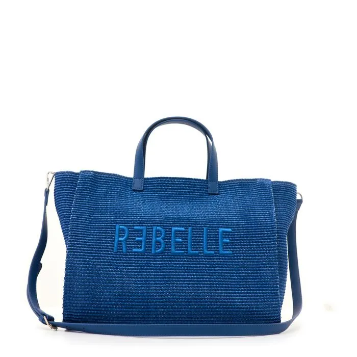 ASHANTI SHOPPING S STRAW SIGNAL BLUE