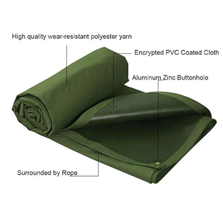 Axdwfd Copertura Verde dell’Esercito, Tela Impermeabile Ispessimento del Panno della Tenda Esterna della Tela Cerata Ispessiment