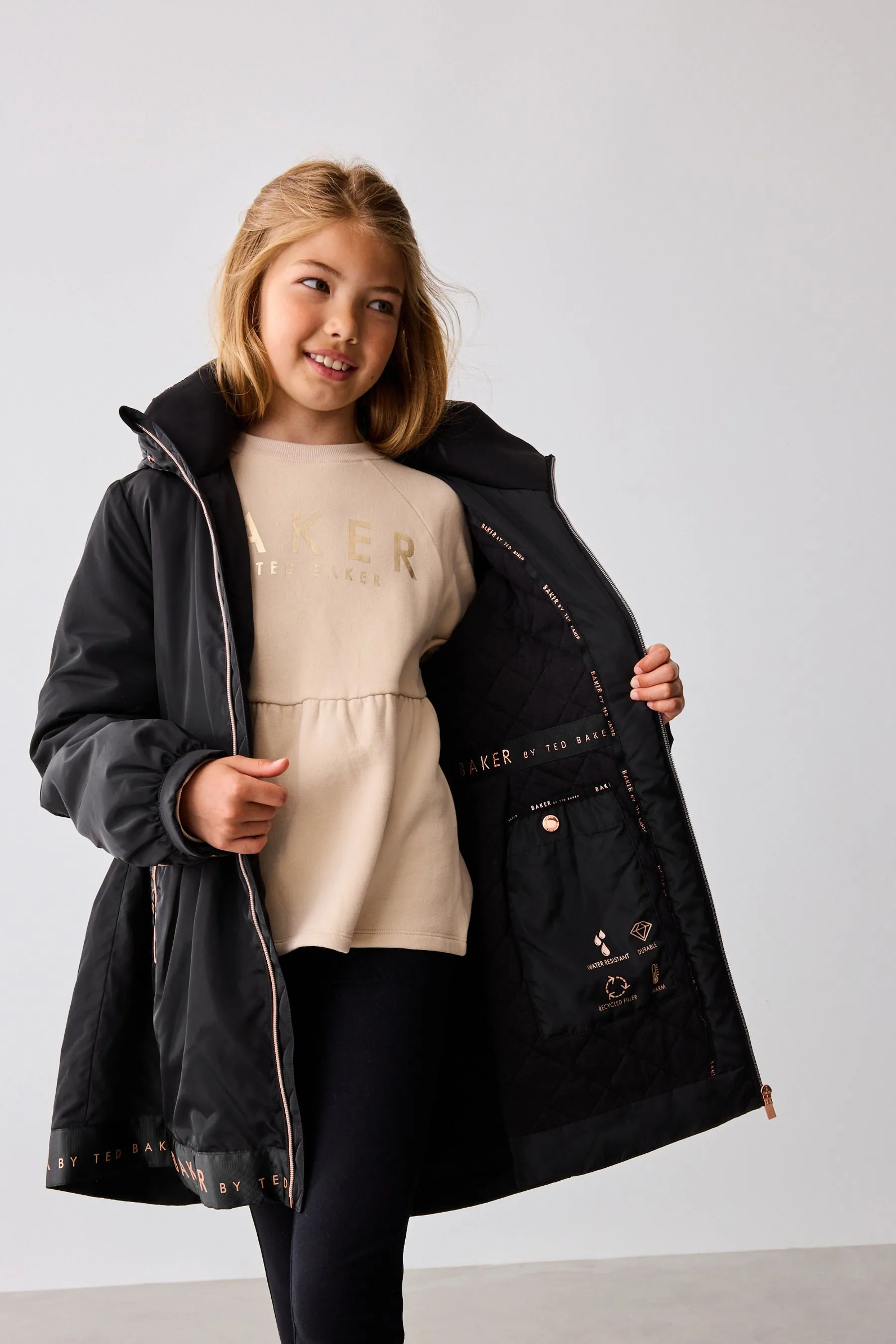 Baker by Ted Baker Impermeabile Stampato Antipioggia Blu Marino    