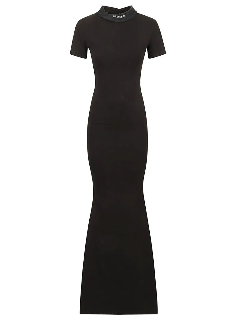 BALENCIAGAMaxi T-Shirt Dress Washed black