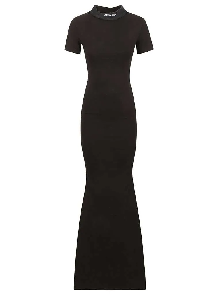 BALENCIAGAMaxi T-Shirt Dress Washed black