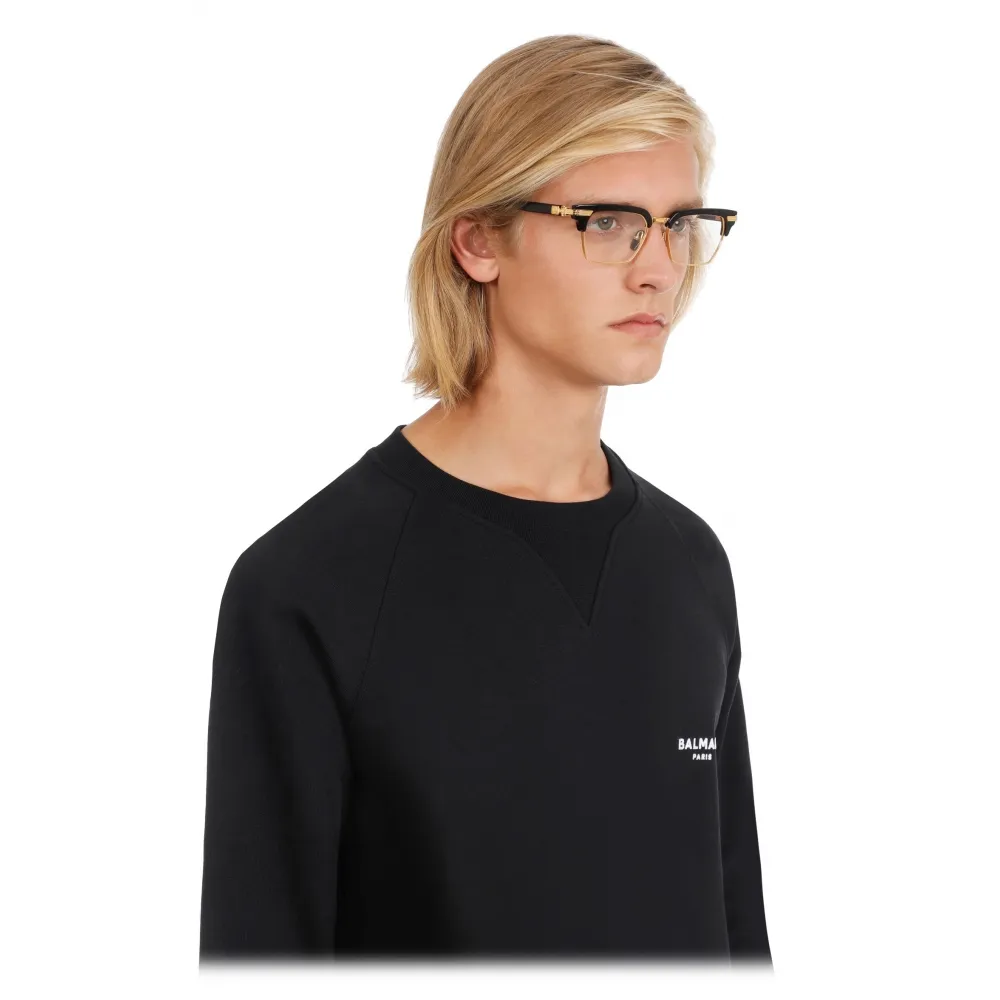 Balmain - Occhiali da Vista Legion-II in Titanio Nero e Dorato - Balmain Eyewear