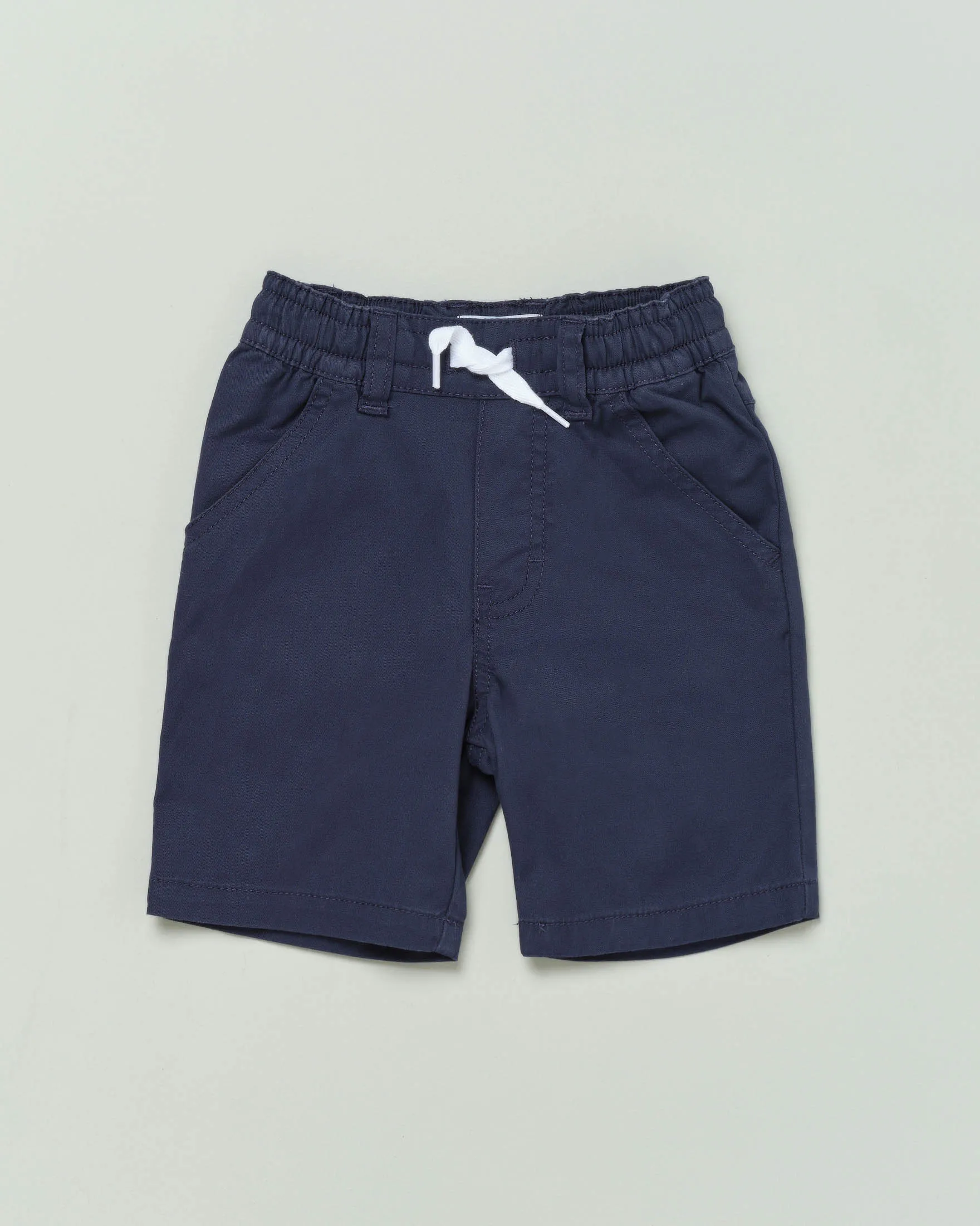 Bermuda blu in cotone stretch con coulisse 9-18 mesi