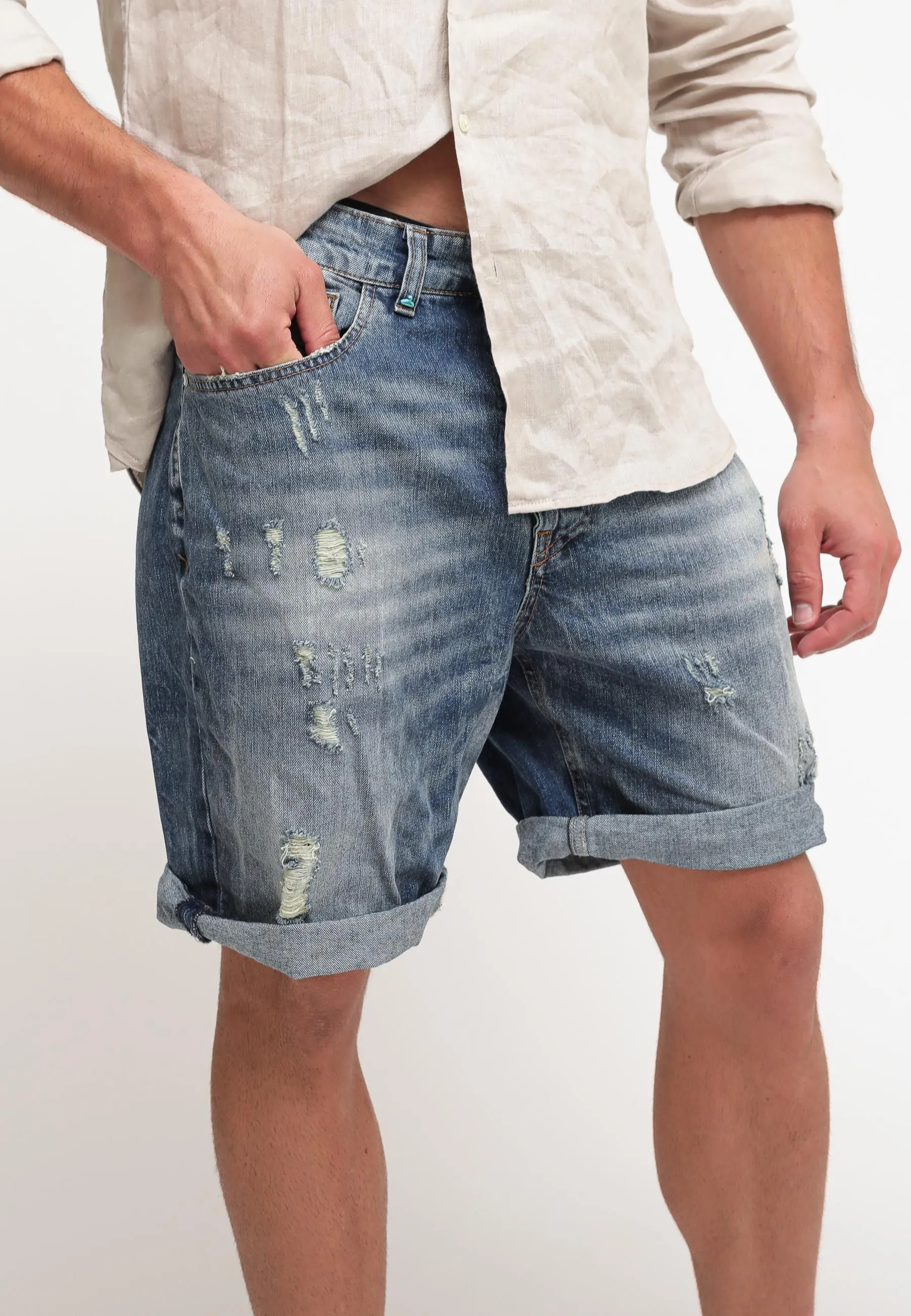Bermuda Denim Scuro Rotto
