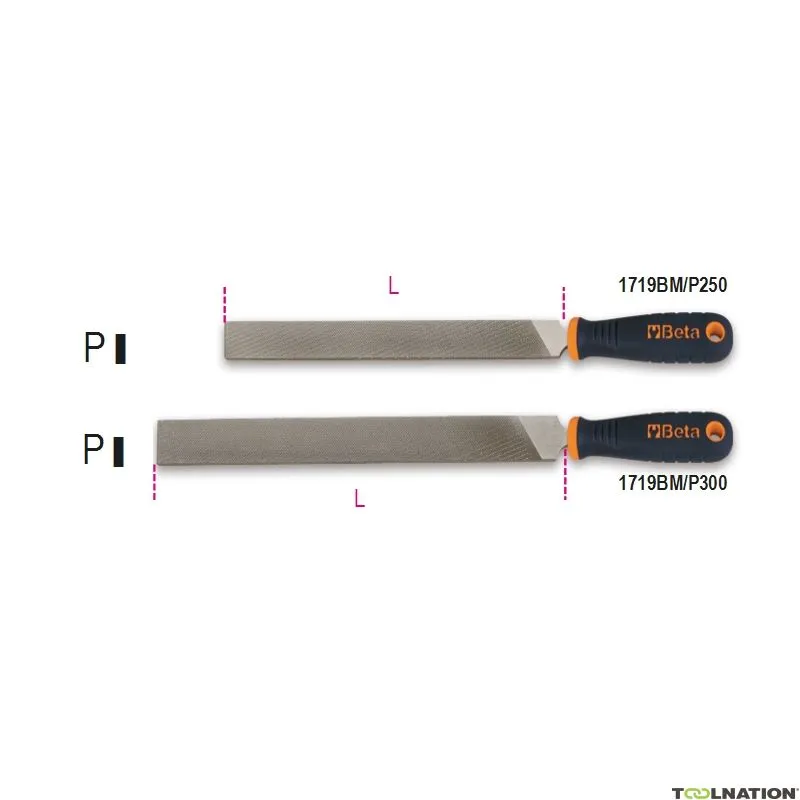 Beta 017190152 1719BMB/P 250 lima da officina, piatta con impugnatura in plastica