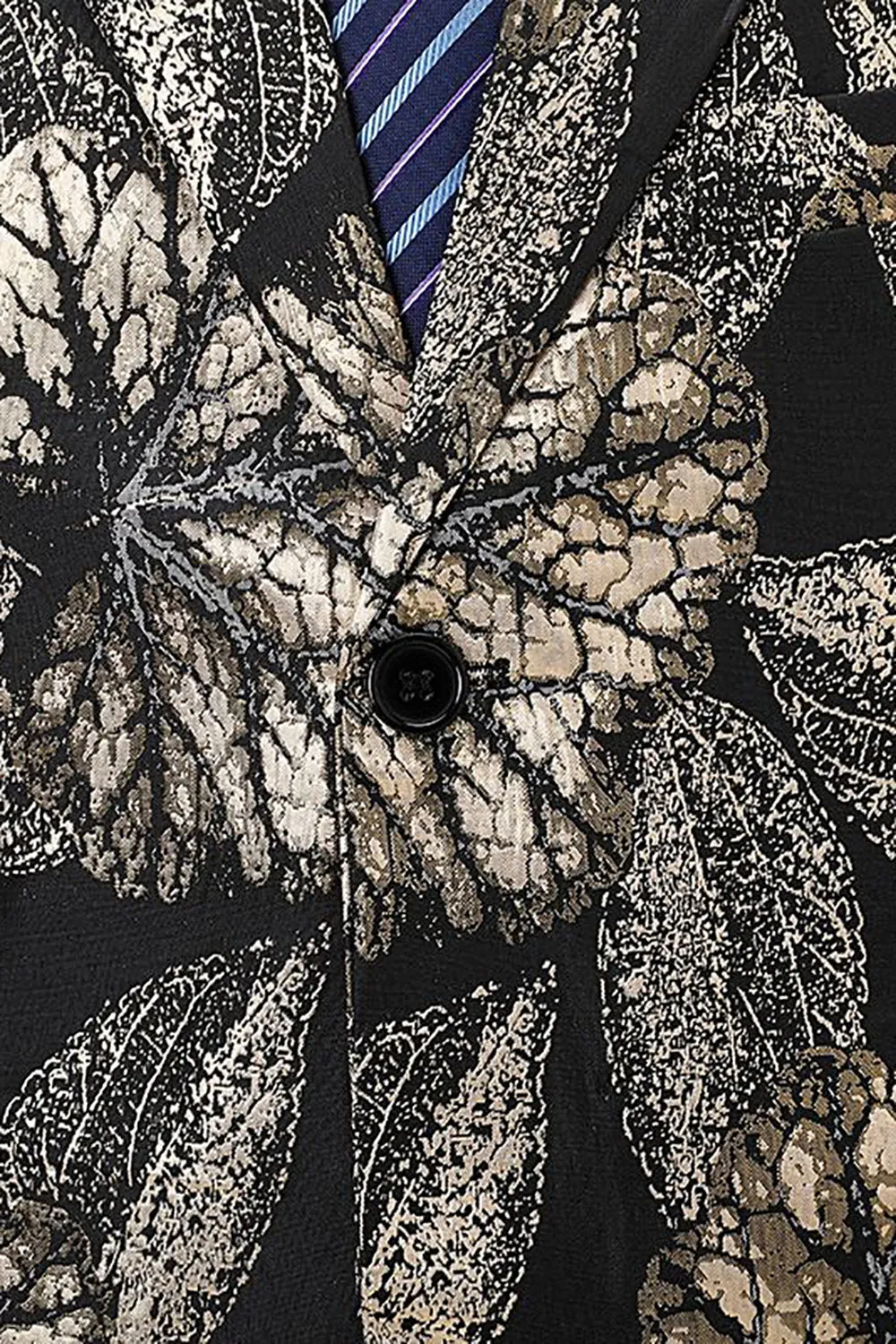 Blazer uomo Jacquard con rever con rever nero e oro