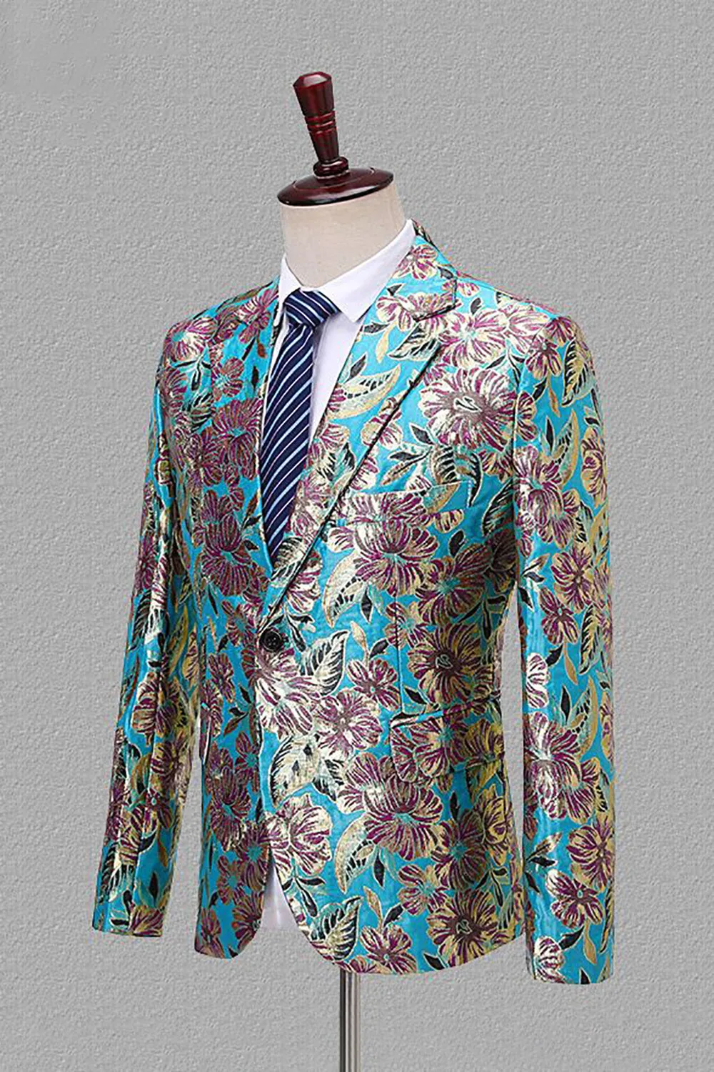 Blazer uomo Jacquard con rever con rever nero e oro
