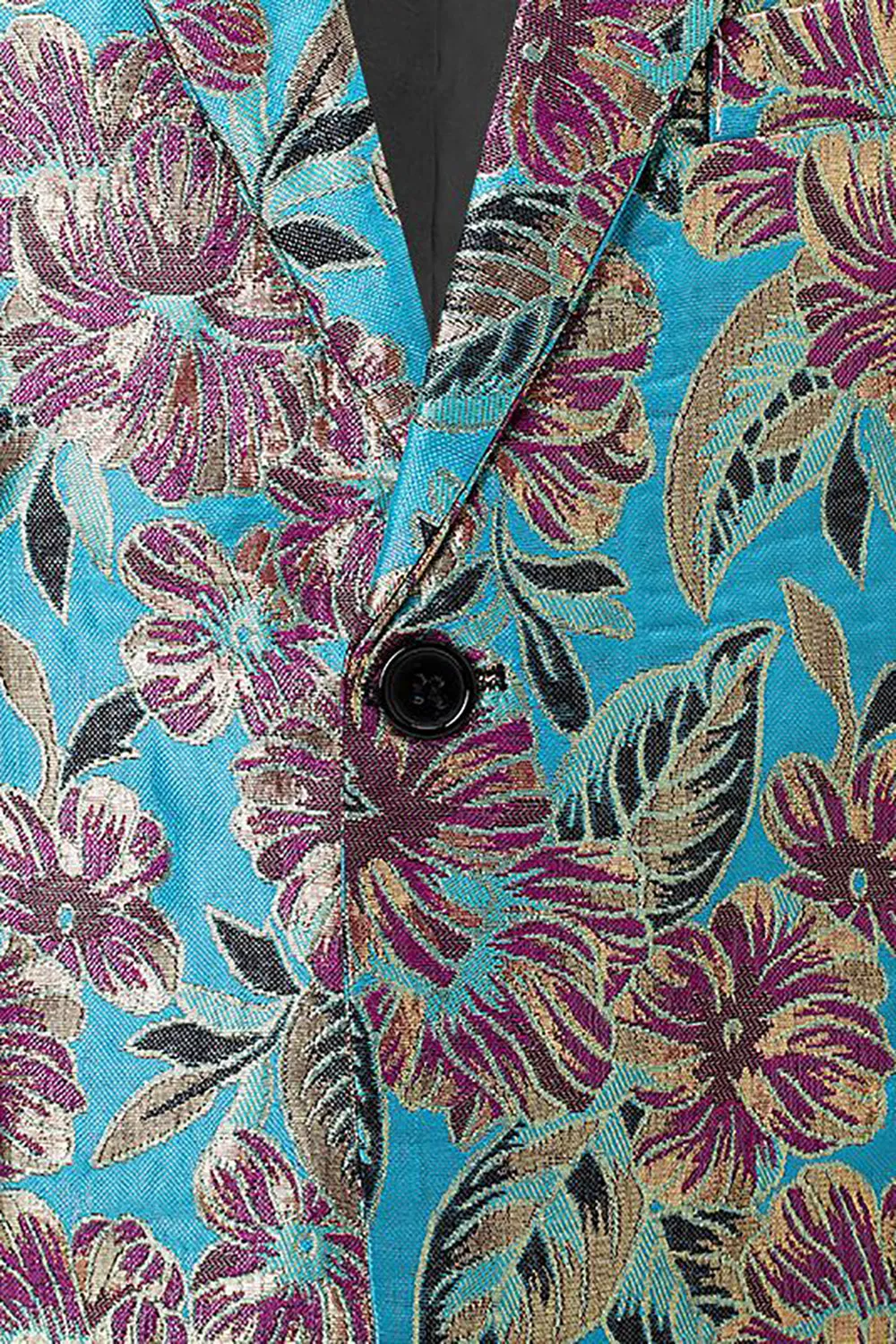 Blazer uomo Jacquard con rever con rever nero e oro