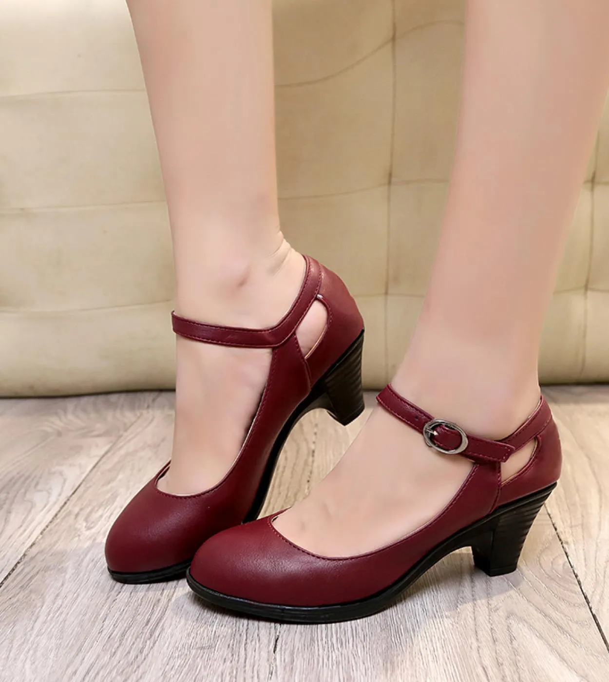 Bling Pera Donna Décolleté Scarpe con tacco alto Donna Tacchi a spillo Punta a punta Fibbia Scarpe da festa femminili Matrimonio