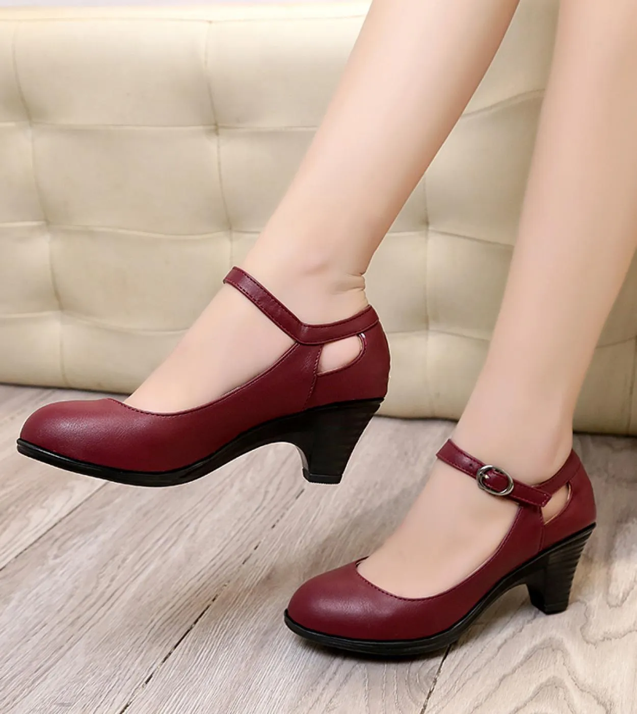 Bling Pera Donna Décolleté Scarpe con tacco alto Donna Tacchi a spillo Punta a punta Fibbia Scarpe da festa femminili Matrimonio
