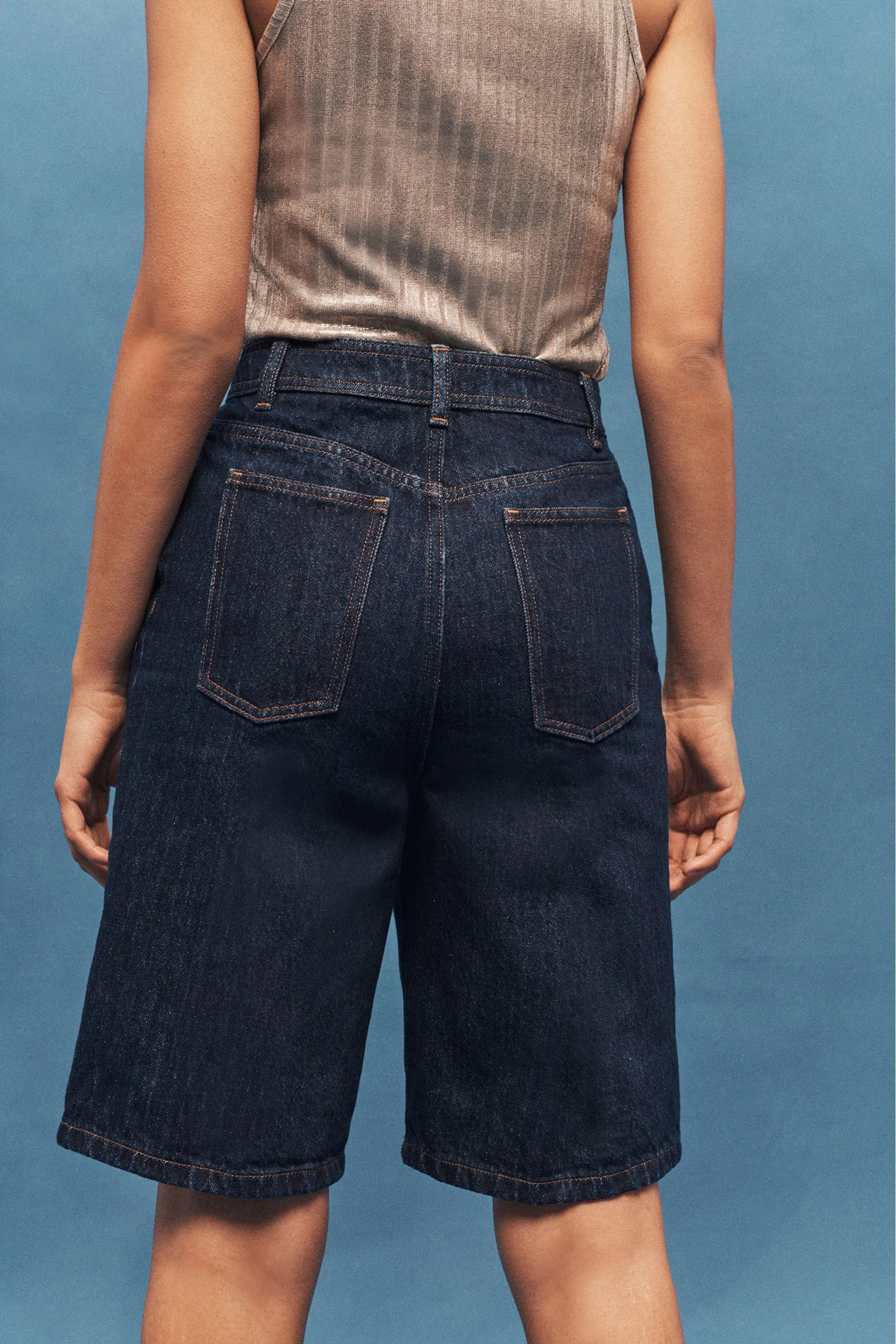 Blu scuro  - Shorts denim lunghi