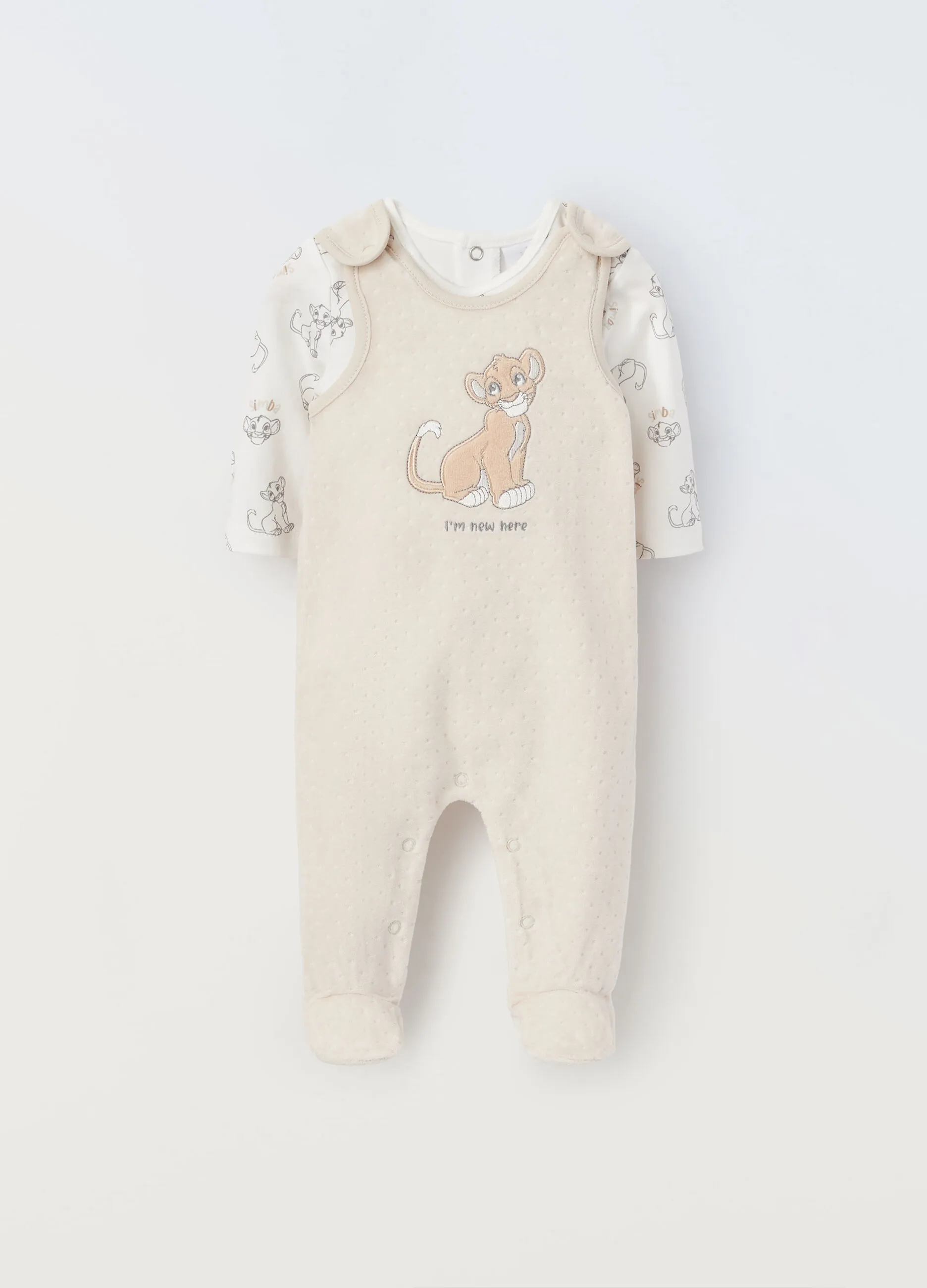 BLUKIDS  Completino con salopette Disney in misto cotone neonato