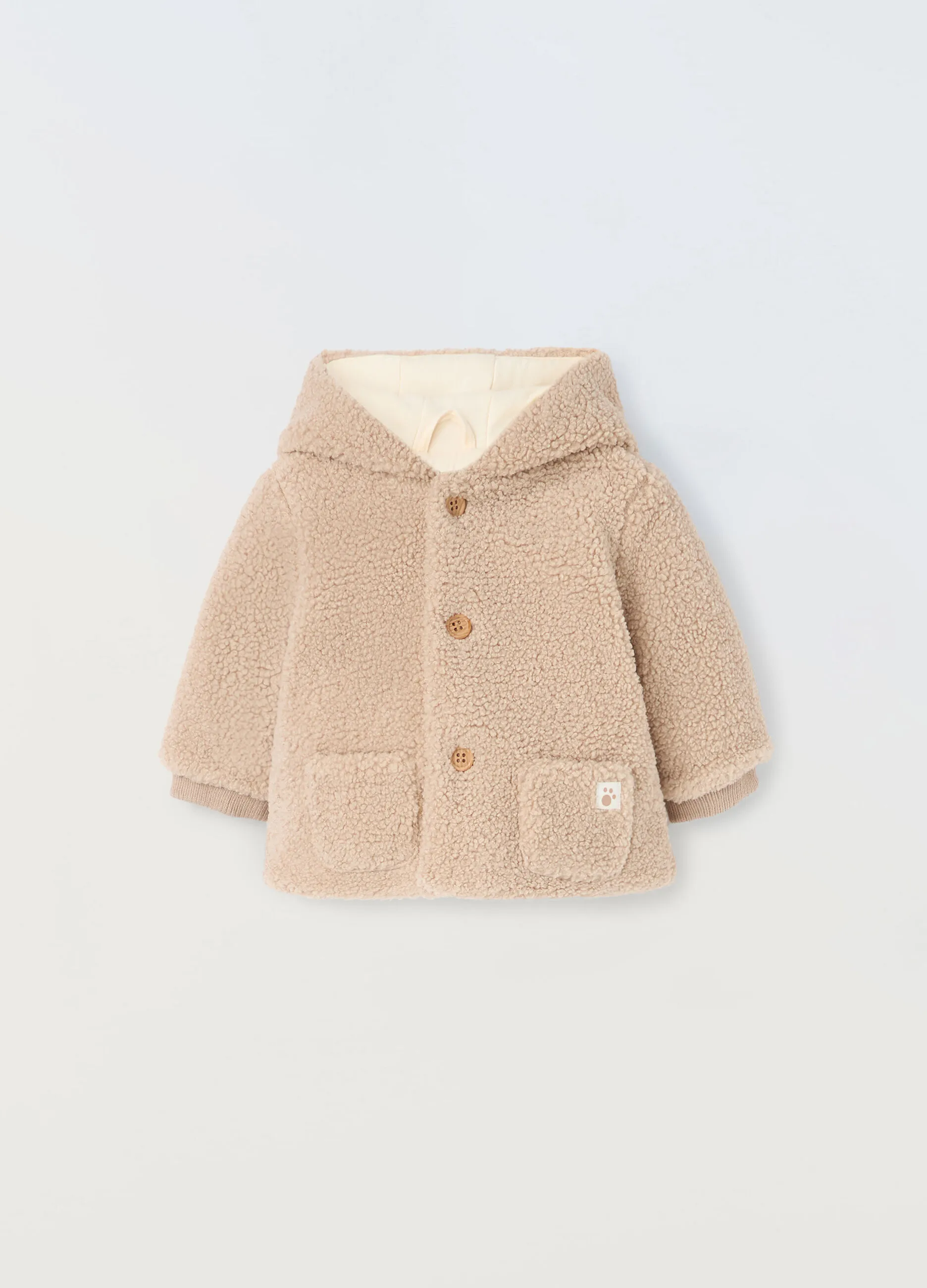 BLUKIDS  Giacca in eco fur con cappuccio neonata