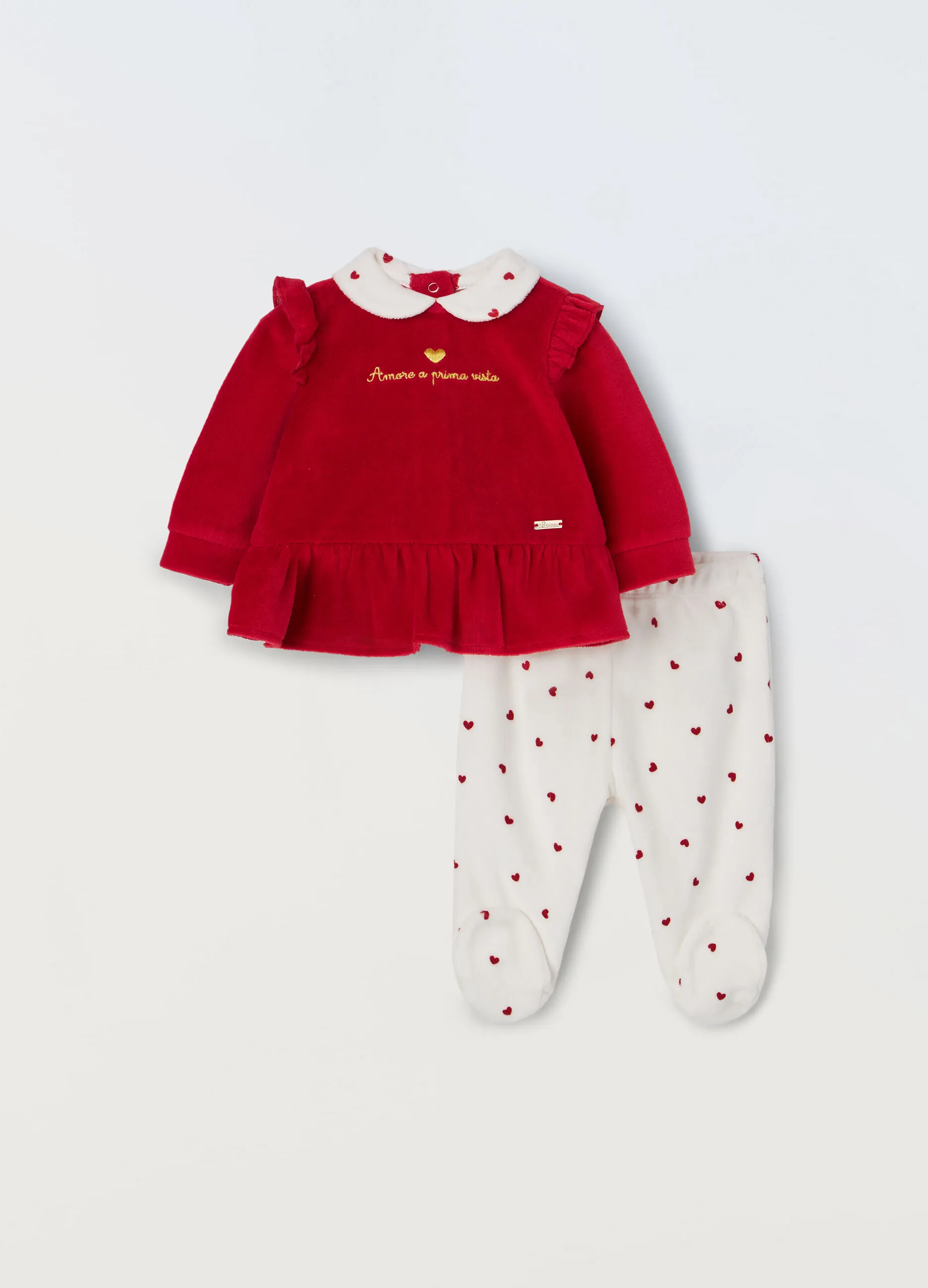 BLUKIDS  Set velour misto cotone neonata