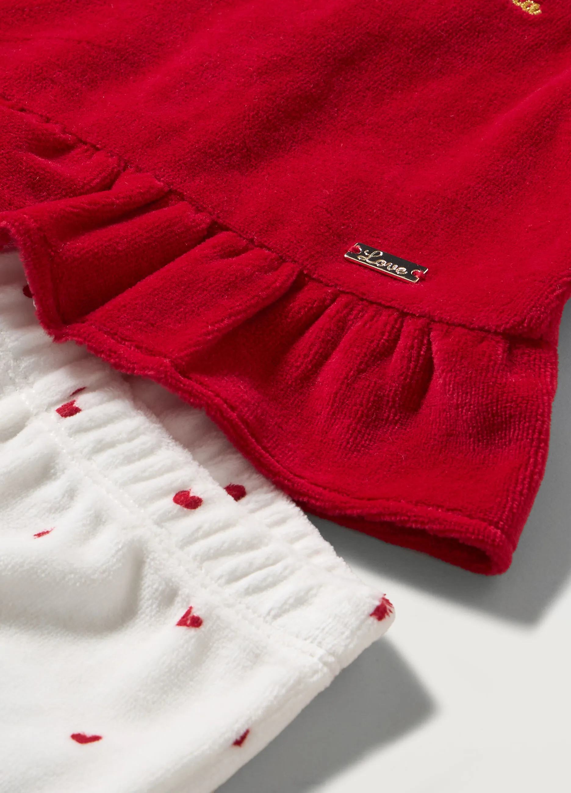 BLUKIDS  Set velour misto cotone neonata