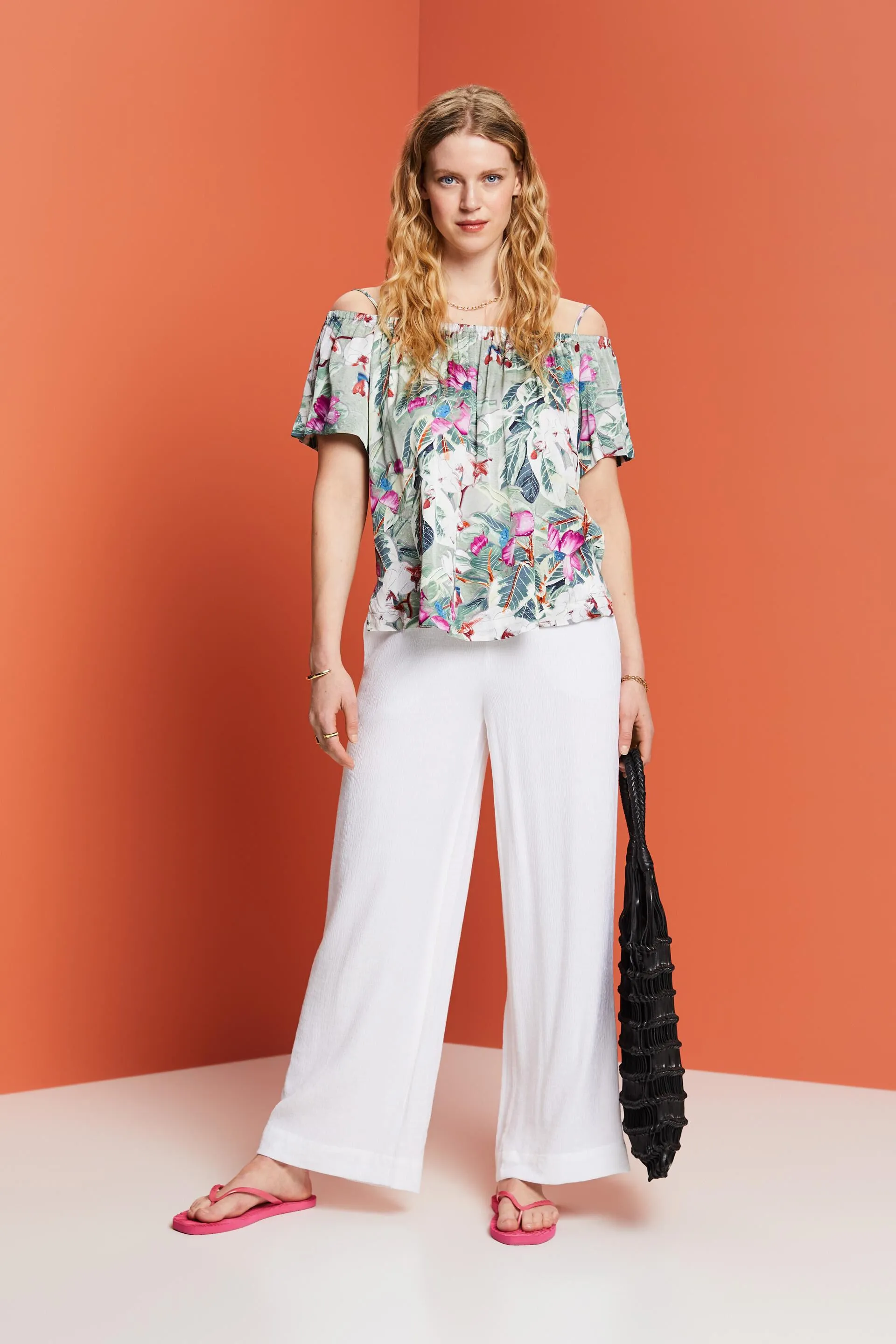 Blusa a spalle scoperte con stampa