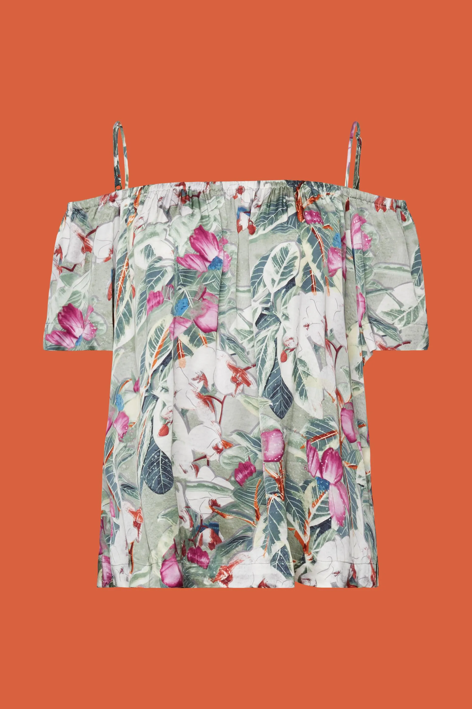 Blusa a spalle scoperte con stampa