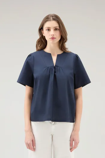 Blusa in popeline di puro cotone                                                                                Melton Blue