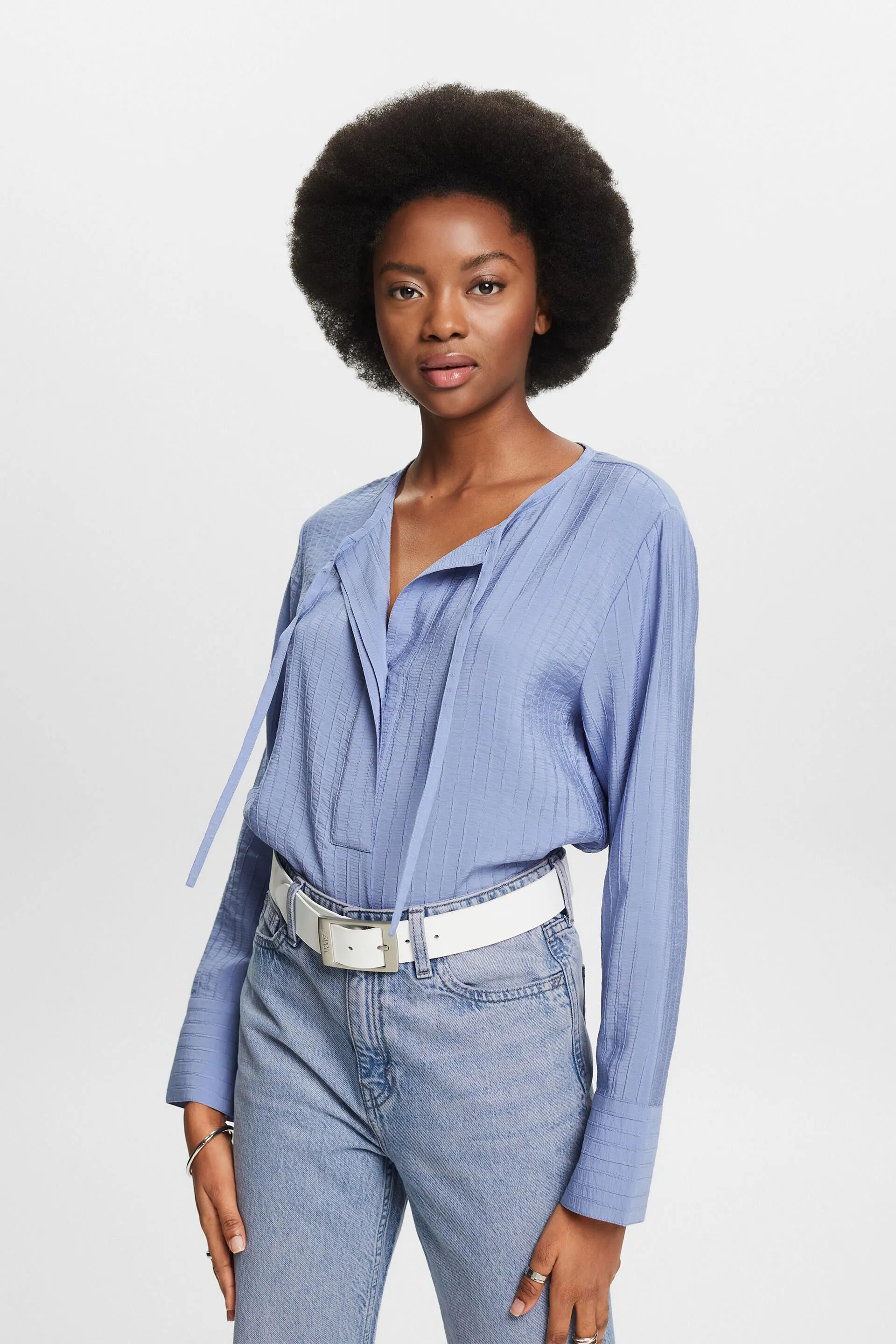 Blusa strutturata a maniche lunghe