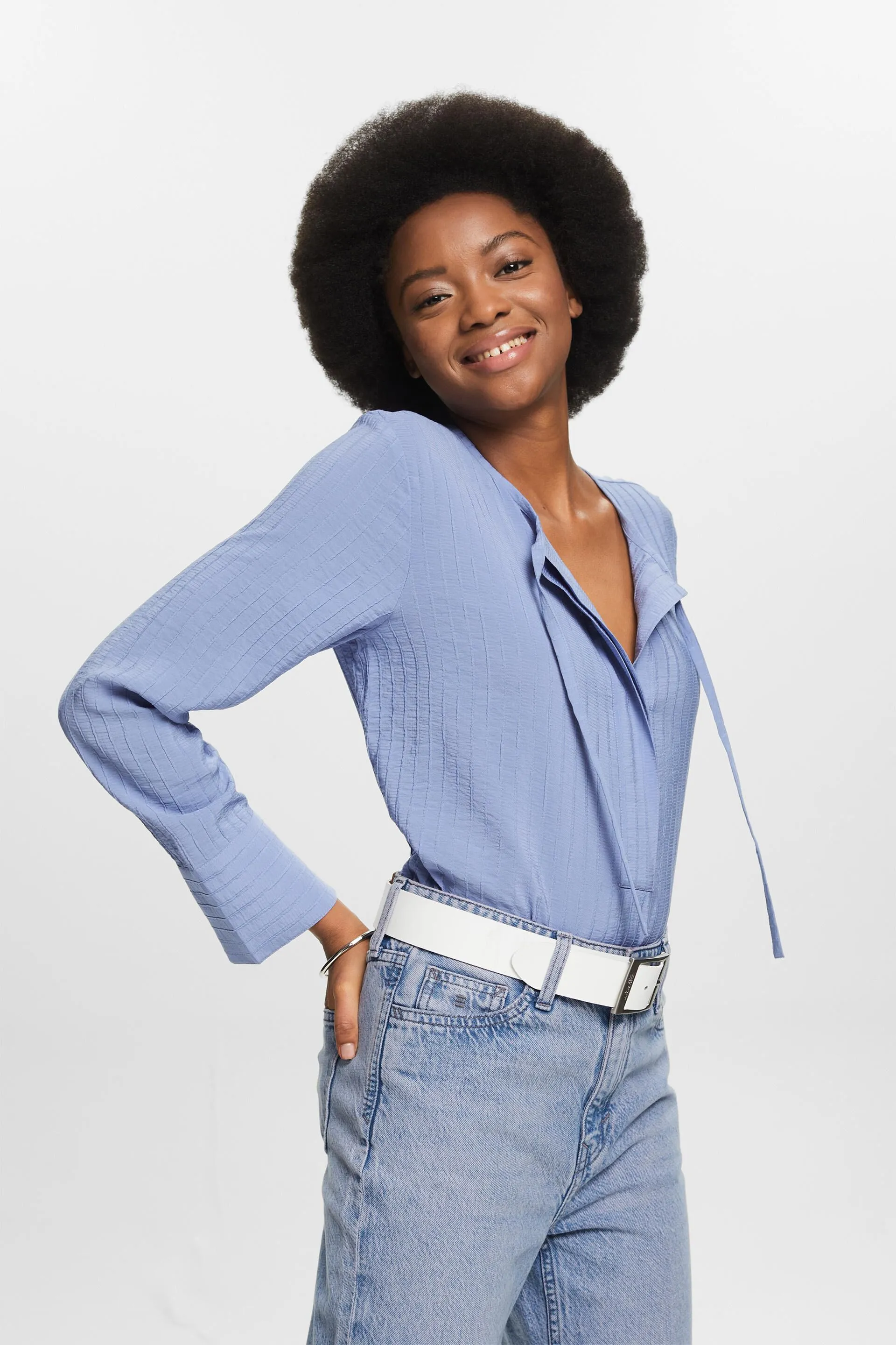 Blusa strutturata a maniche lunghe