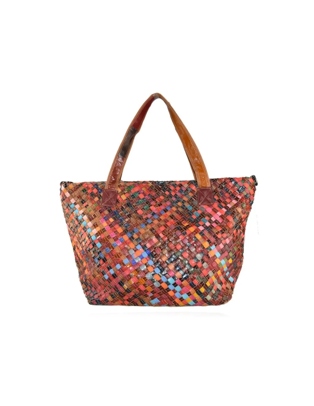 Borsa in vera pelle intrecciata, tipo tote