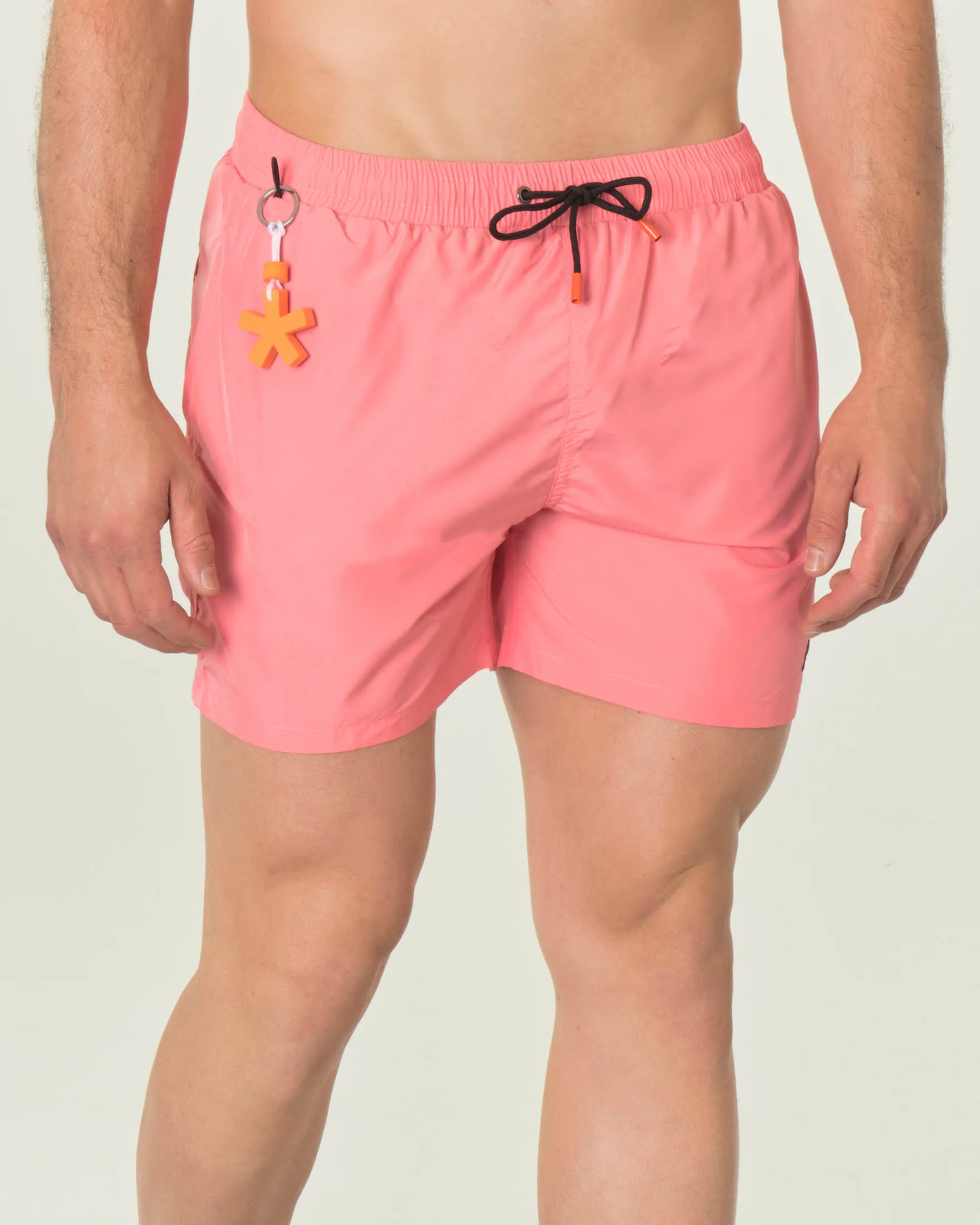 Boxer mare rosa tinta unita con taschino sul retro