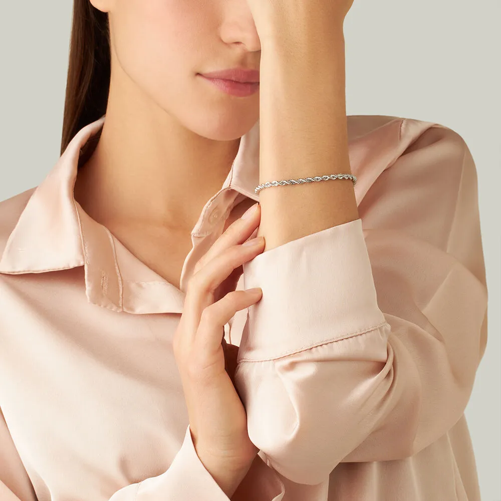 Bracciale Catena Colette Oro Bianco 375/1000 Maglia Corda 18 cm 1401529