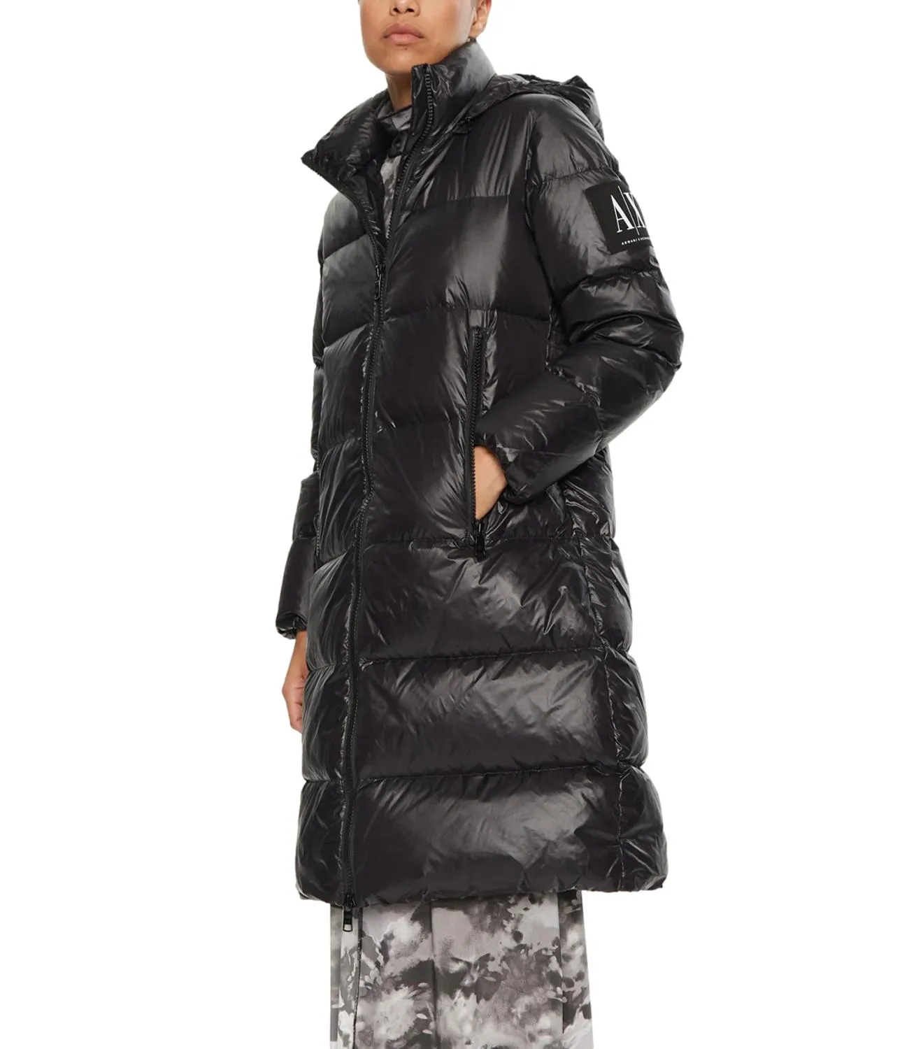 Brand ARMANI EXCHANGE Giubbino lungo in piuma nero donna