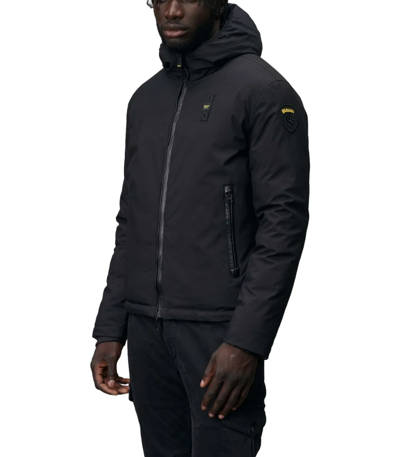 Brand BLAUER Giubbino Blauer in neoprene nero corto Ballard