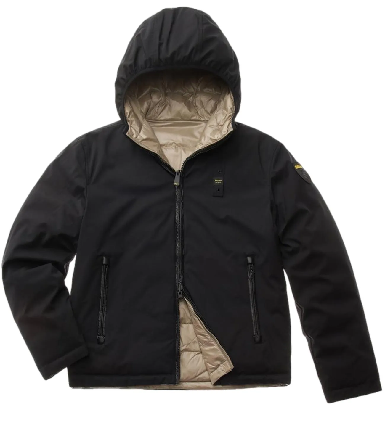 Brand BLAUER Giubbino Blauer in neoprene nero corto Ballard