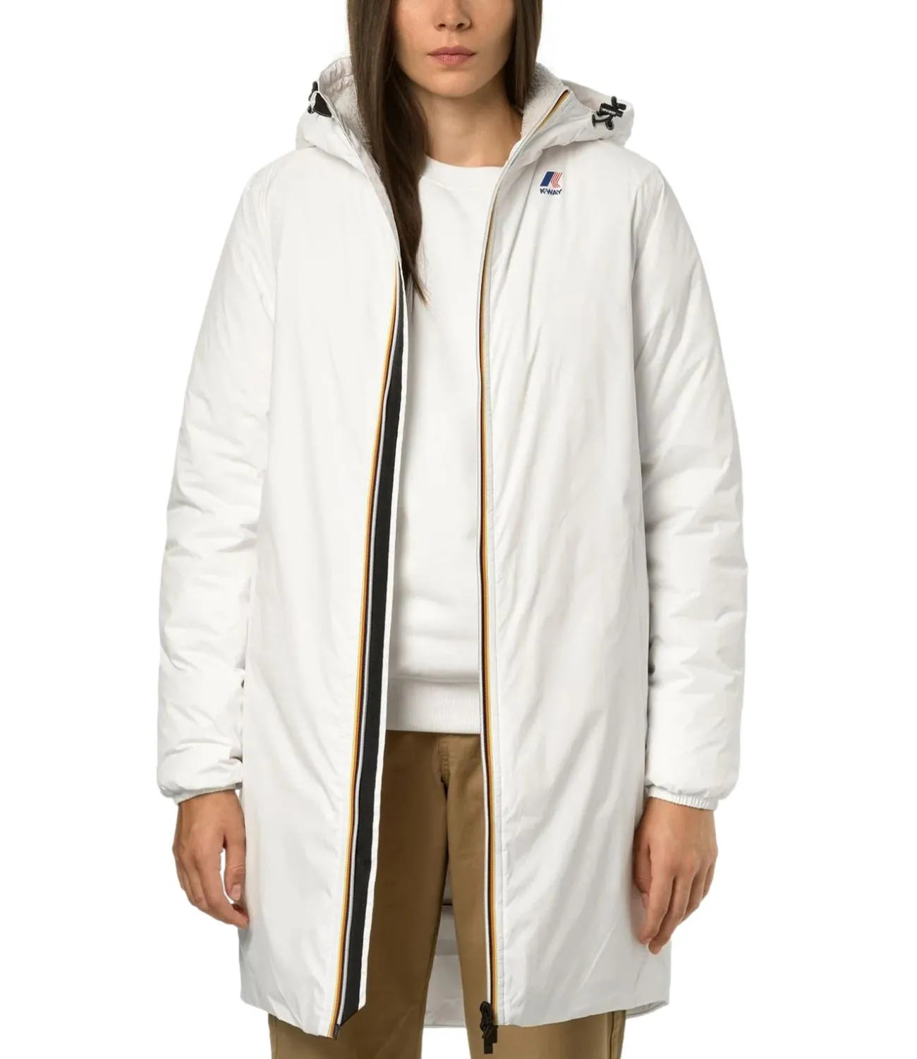 Brand K-WAY K-Way Giubbino Bianco Unisex