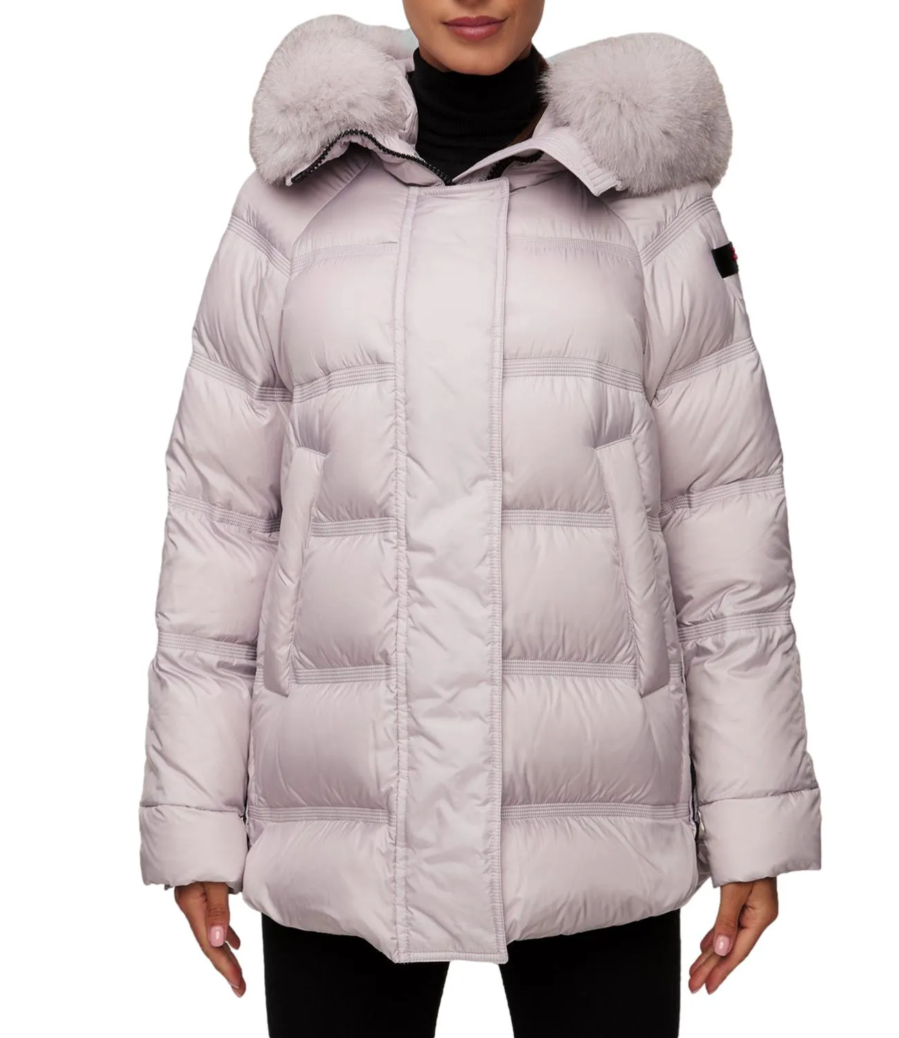 Brand PEUTEREY Peuterey Giubbino Takan Mqs 03 Fur Grigio Gelo Donna