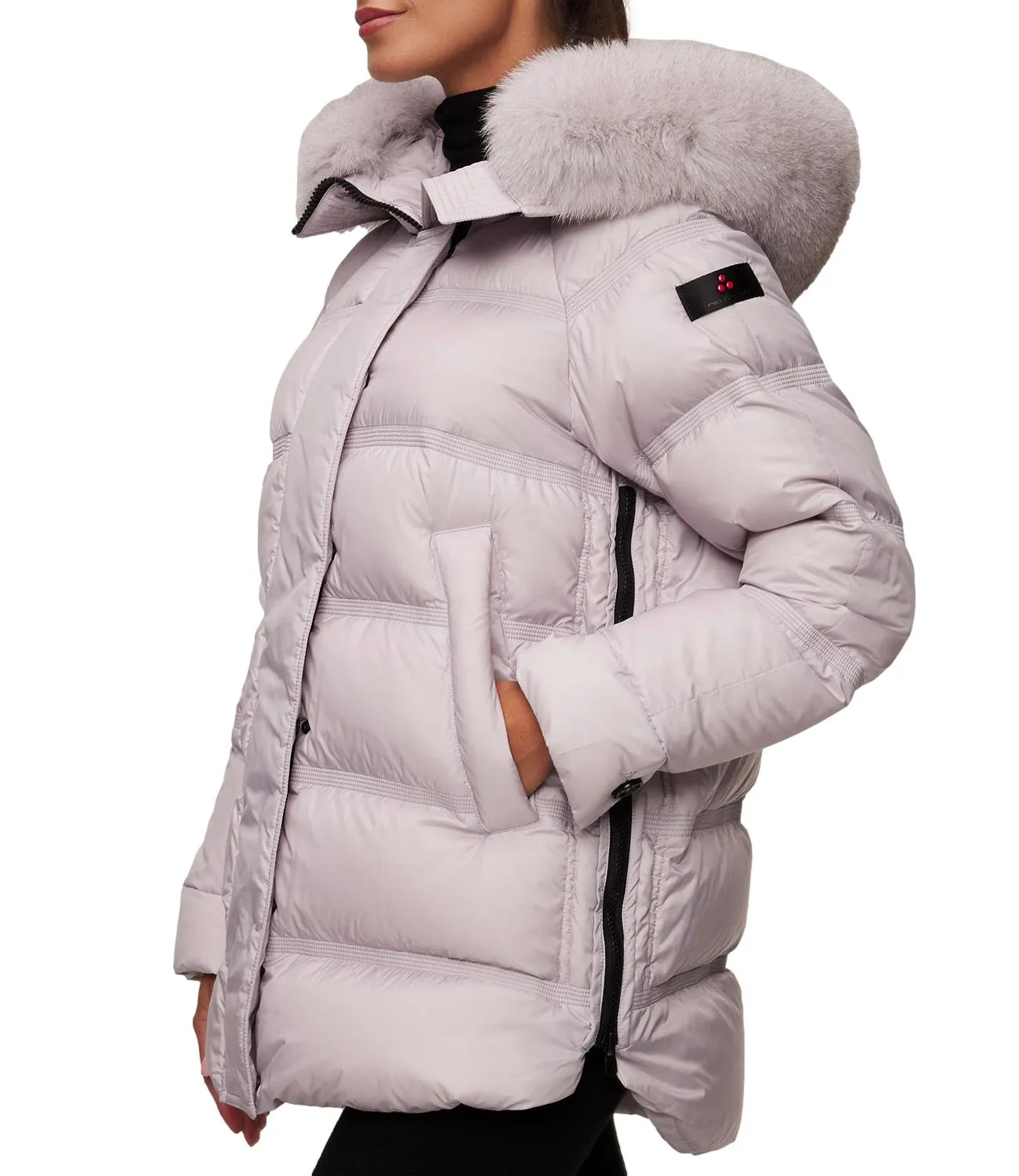 Brand PEUTEREY Peuterey Giubbino Takan Mqs 03 Fur Grigio Gelo Donna