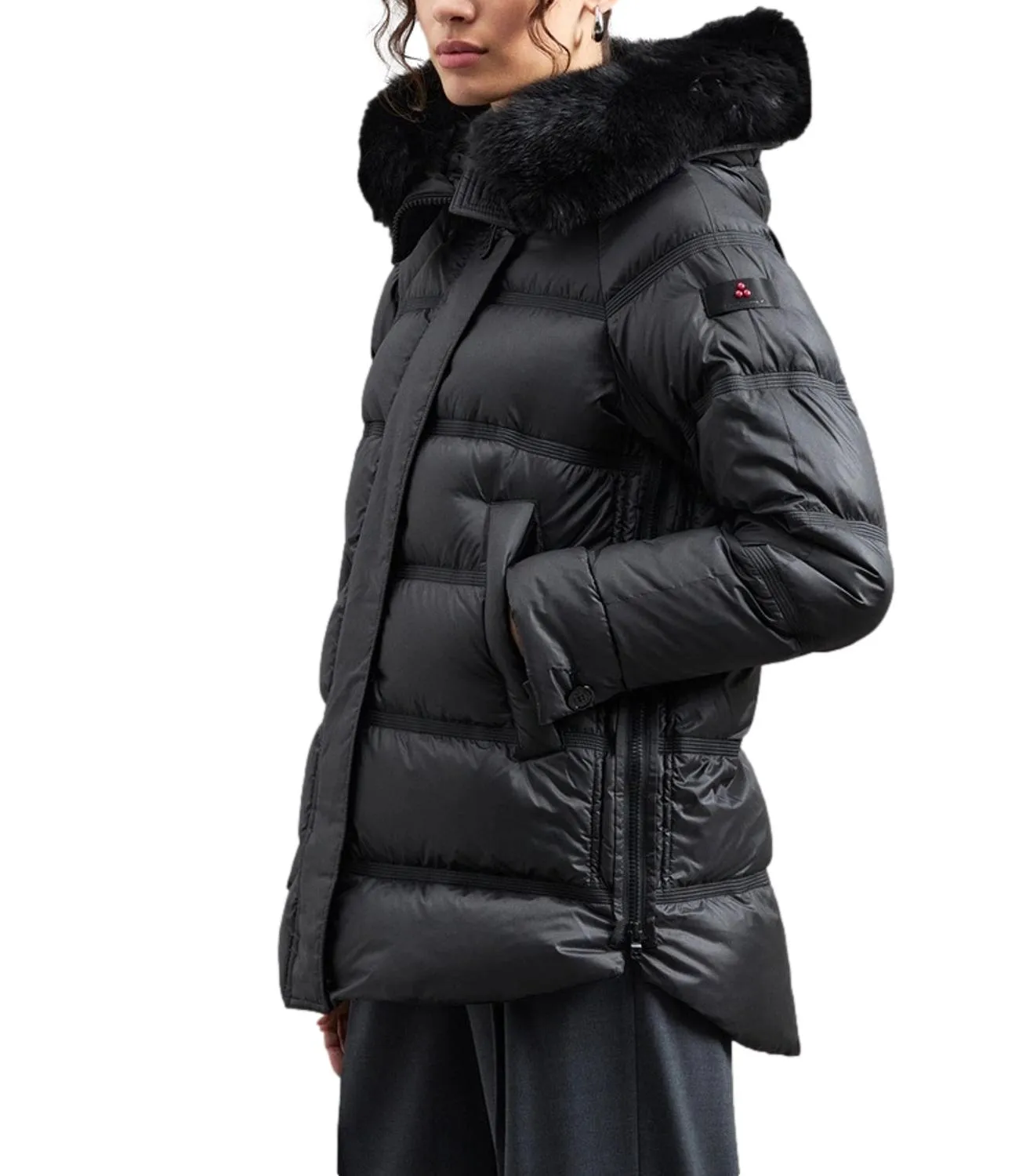 Brand PEUTEREY Peuterey Giubbino Takan Mqs 03 Fur Grigio Nero Donna